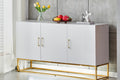 Buffet Alya Bois Laqué Blanc Pieds Dorés
