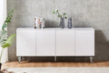 Buffet Baroque Laqué Blanc 4 Portes – 180x40x80 cm