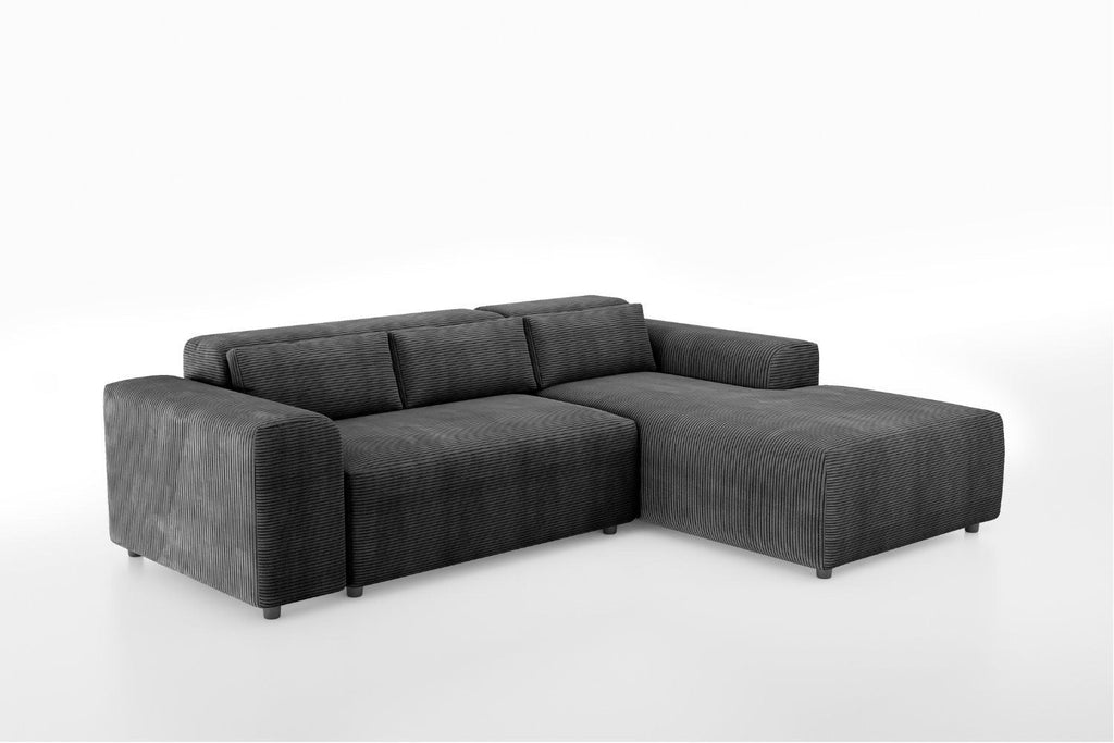 Canapé d'Angle Maurice – Gris Côtelé 250x170 cm