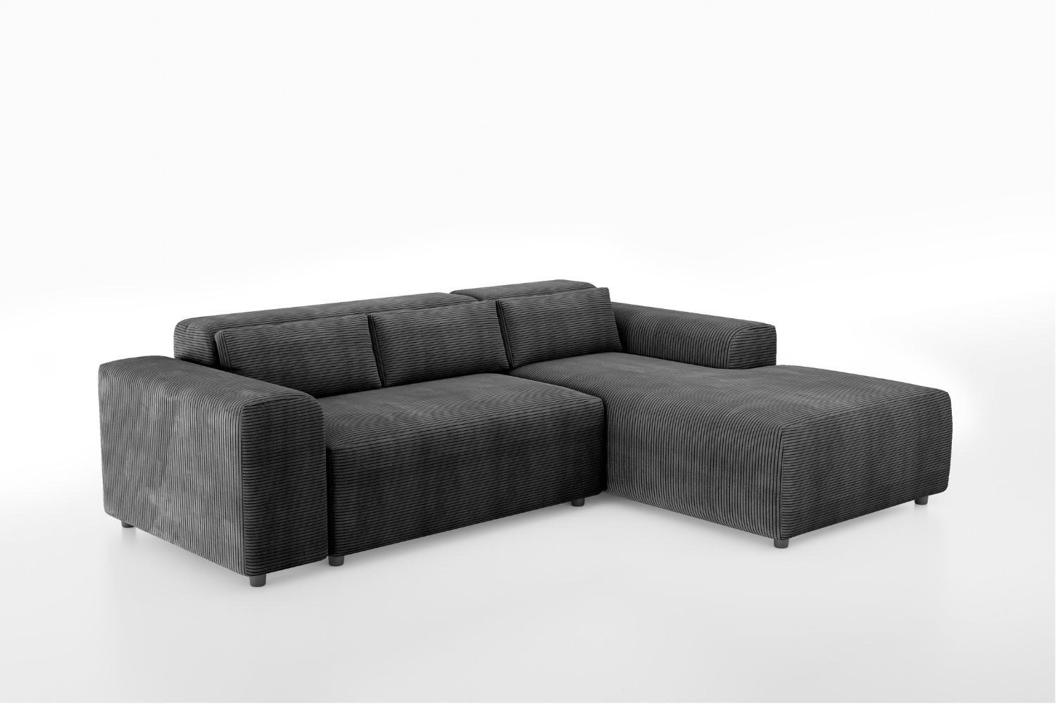 Canapé d'Angle Maurice – Gris Côtelé 250x170 cm