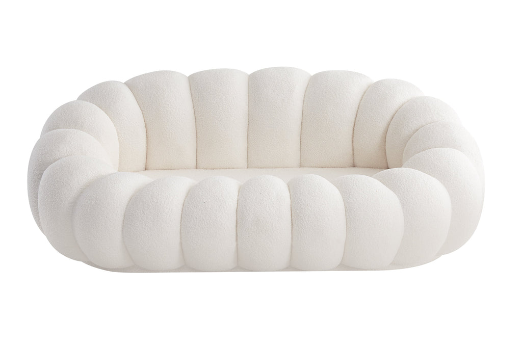 Canapé PERLE 180 – Tissu Bouclé Blanc