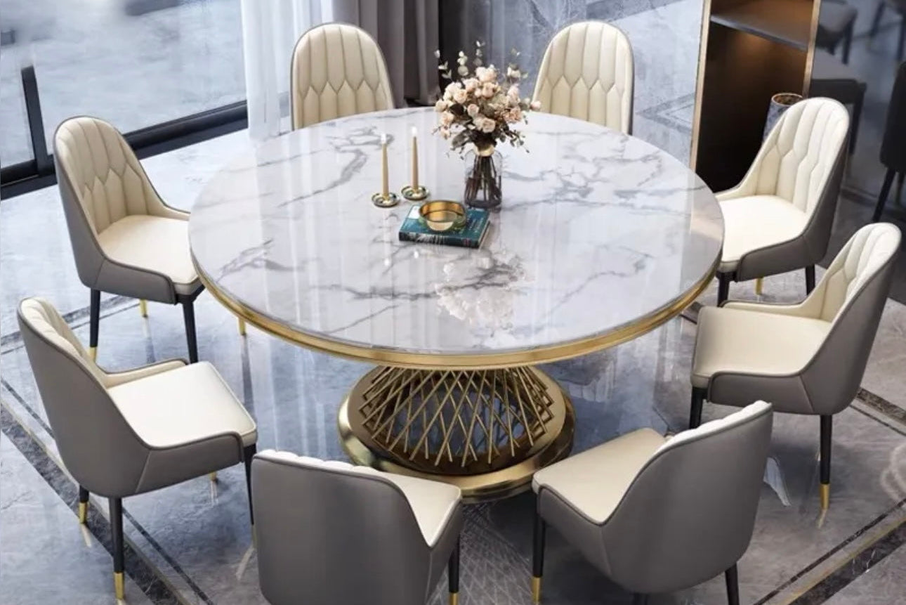 Table à Manger Deluxe Gold – Diamètre 130 cm