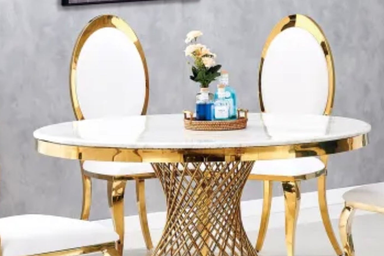 Table à Manger Deluxe Gold – Diamètre 130 cm